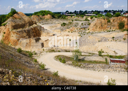 Célèbre carrière de pierres à Solnhofen, Bavière, Allemagne, où a été fondée l'archéoptéryx fossile Banque D'Images