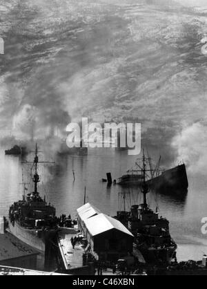 Seconde Guerre mondiale : campagne de Norvège. Batailles de Narvik, 1940 Banque D'Images