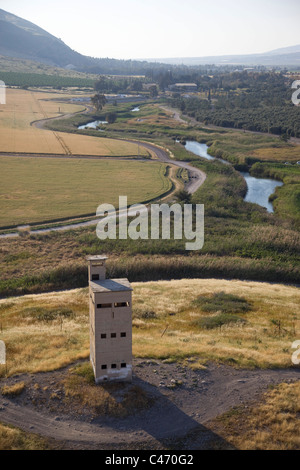 Photographie aérienne des téléphone Shokek dans la vallée du Jourdain Banque D'Images