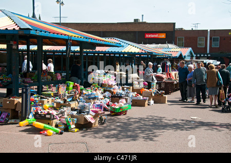 Ashton marché. En vertu de l'Ashton Lyne, Tameside, Manchester, Angleterre, RU Banque D'Images