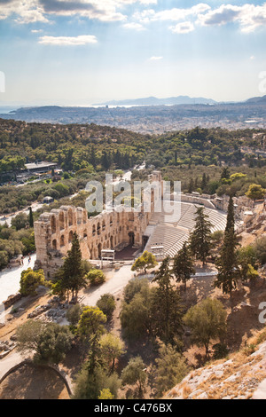 Théâtre Hérode Atticus, Acropole, Athènes Grèce Banque D'Images