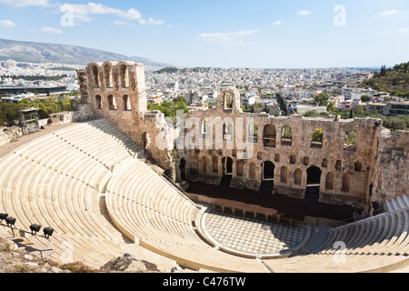 Théâtre Hérode Atticus, Acropole, Athènes Grèce Banque D'Images