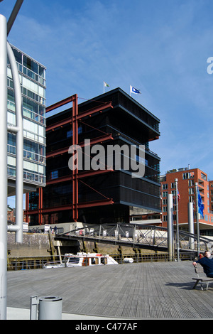 Sandtorhafen, Hafencity Hamburg. Les détails techniques de l'atterrissage d'mobiliers, ponton Banque D'Images