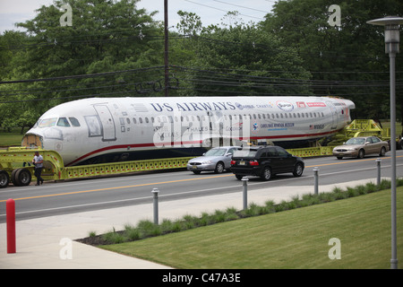 Reste U S Airways Airbus a atterri 1549 Hudson River Janvier 2009 transportés à Carolina Aviation Museum N.C Banque D'Images