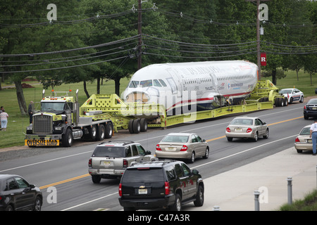 Reste U S Airways Airbus a atterri 1549 Hudson River Janvier 2009 transportés à Carolina Aviation Museum N.C USA Banque D'Images