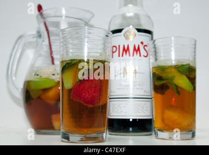 N° 1 Pimms et limonade aux fruits et de menthe, Londres Banque D'Images