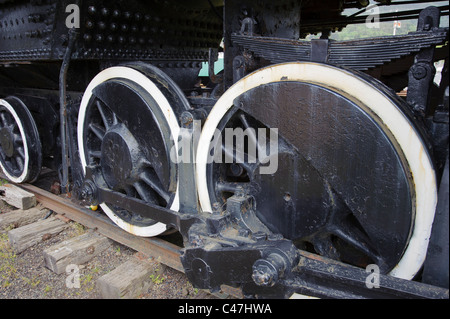 Ce 1926 machine à vapeur a été construite par la Baldwin Locamotive travaille pour l'entreprise forestière de Polson Hoquiam, WA. Banque D'Images