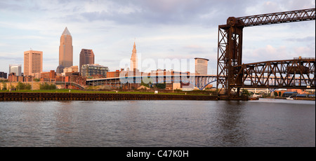 Vue panoramique sur le centre-ville de Cleveland Banque D'Images