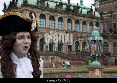 Photographie d'un acteur vêtu comme un aristocrate allemand à Dresde Banque D'Images