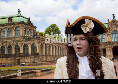 Photographie d'un acteur vêtu comme un aristocrate allemand à Dresde Banque D'Images