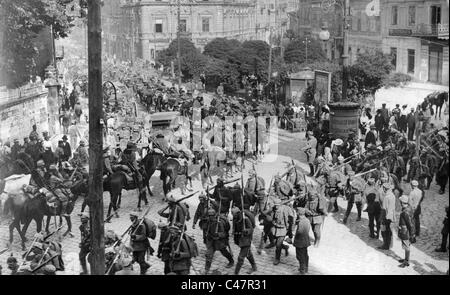 Les troupes allemandes et austro-hongrois entrez Przemysl, 1914 Banque D'Images