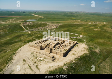 Vue aérienne de la ville biblique d'Arad dans le nord du Néguev Banque D'Images