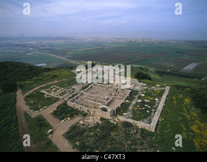 Vue aérienne l'Eleq ruines à Ramat Ha-Nadiv Banque D'Images