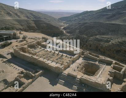 Vue aérienne des ruines de Mampsis Banque D'Images