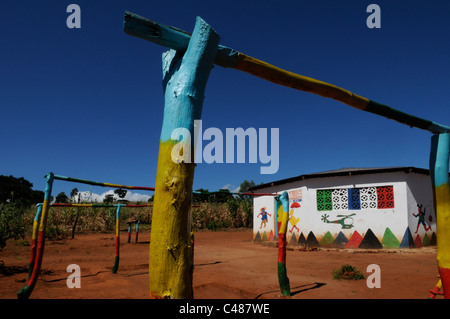 Un coin de campagne l'école primaire en Afrique Malawi Banque D'Images