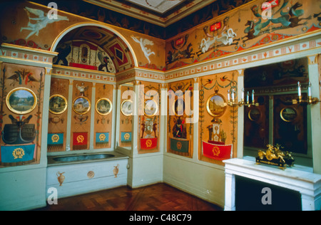 Rambouillet, France, Château français intérieur du château français, « Laiterie de la Reine », (« Queen's Dairy »), dans le cottage Shellfish, vue intérieure avec décor fantaisie Banque D'Images