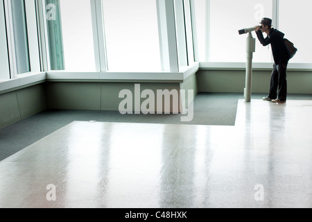 Outlook sur la 86e étage de Taipei 101, le deuxième plus grand bâtiment, Taipei, Taiwan, le 26 octobre 2010. Banque D'Images