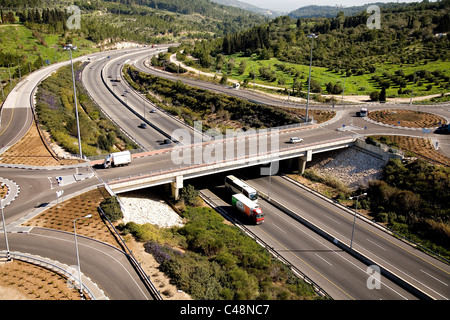 Photographie aérienne du Wadi Milek Elyakim junction dans Banque D'Images