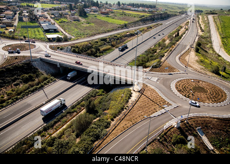 Photographie aérienne du Wadi Milek Elyakim junction dans Banque D'Images