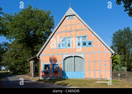 Maison à colombages dans la Loge, Wendland, Basse-Saxe, Allemagne Banque D'Images