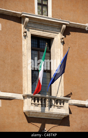 Italie, Rome, Palazzo Venezia, balcon Banque D'Images