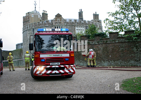 Fire Engine de KFRS à château Walmer lors d'un exercice d'entraînement Banque D'Images