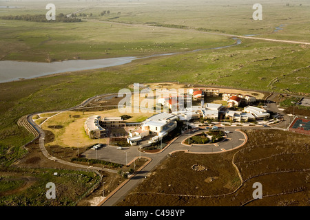Photographie aérienne du Collège d'Haspin dans le sud du plateau du Golan Banque D'Images