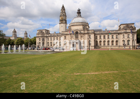 L'hôtel de ville, Cardiff, South Glamorgan, Pays de Galles, Royaume-Uni Banque D'Images