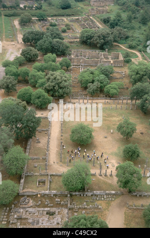 Photo aérienne de l'ancien village d'Olimpia en Grèce Banque D'Images