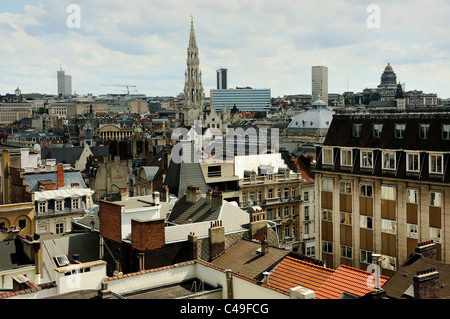 La vue sur Bruxelles vers la Grand'Place et du Palais de Justice Banque D'Images