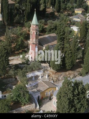 Photographie aérienne du couvent russe Moskovia à Ein Karem Banque D'Images