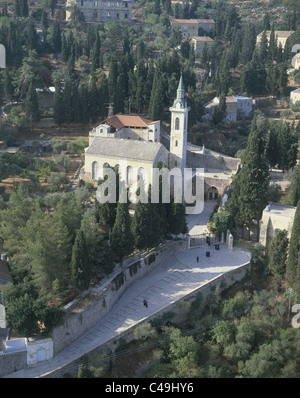 Photographie aérienne du couvent russe Moskovia à Ein Karem Banque D'Images