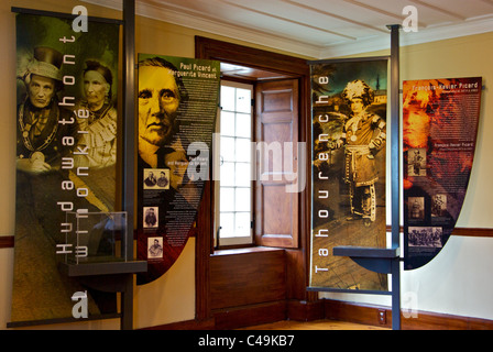 Maison historique Maison Tsawenhohi signes musée l'histoire de la famille de dire huron-wendat quelques Premières Nations Banque D'Images