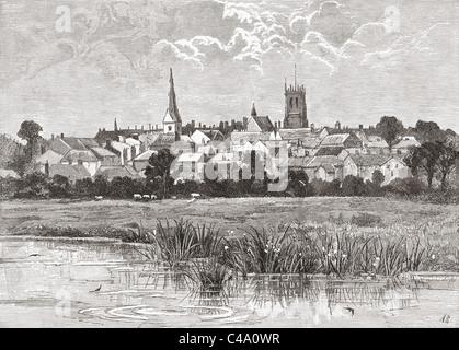 Une vue de Dorchester, Dorset, Angleterre à la fin du xixe siècle. Banque D'Images