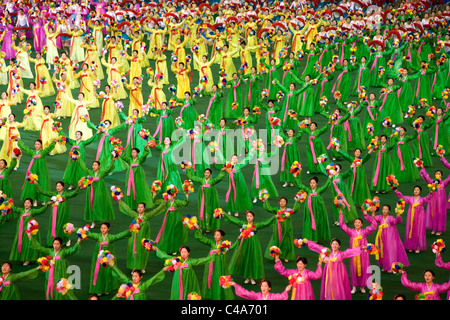 Arirang mass games au stade du premier mai à Pyongyang, RPDC (Corée du Nord) Banque D'Images