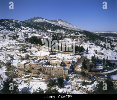 Photo aérienne du mont Meron, en Haute Galilée au winter Banque D'Images