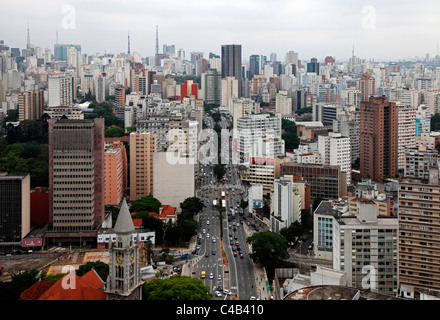 Le centre-ville de Sao Paulo vu de l'Édifice Copan. Brésil Banque D'Images