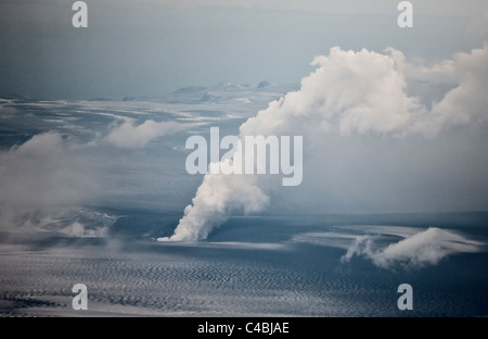 Grimsvotn éruption volcanique en Islande, le glacier Vatnajokull Banque D'Images