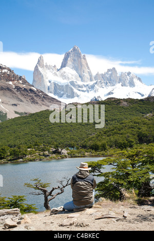 Laguna Capri, massif du Fitz Roy, Parque Nacional Los Glaciares, en Patagonie, Argentine Banque D'Images