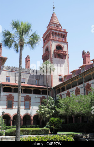 St Saint Augustine Floride, Flagler College, ancien Hôtel Ponce de Leon, cour, bâtiment, les visiteurs Voyage voyage touristique site touristique Banque D'Images