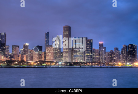 HDR de Chicago la nuit Banque D'Images