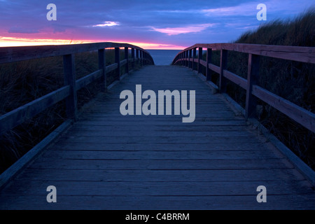 Passerelle à Weissenhäuser Strand, Schleswig-Holstein, Allemagne Banque D'Images