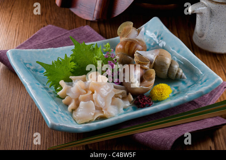 Sashimi de bai-gai Banque D'Images