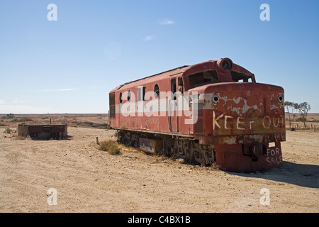 Old Ghan train, Marree, Oodnadatta Track, Outback, l'Australie du Sud, Australie Banque D'Images