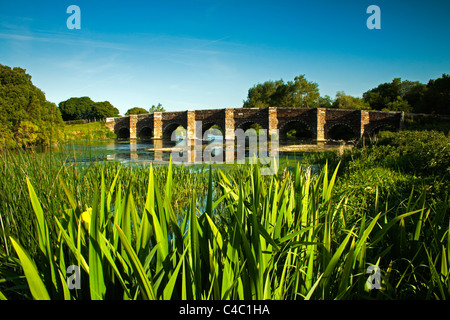 Sturminster Marshall le pont sur la rivière Stour, Dorset. Banque D'Images