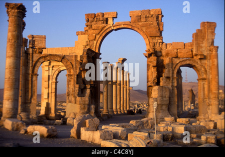 L'Arche du Triumphal, Palmyra, Syrie 1984 Banque D'Images