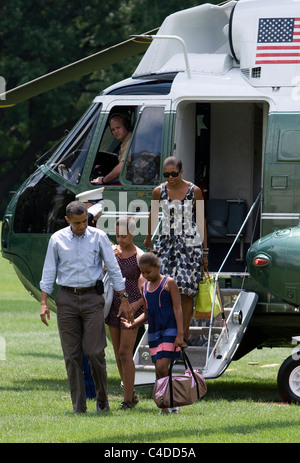 Le président Barack Obama et sa famille. Banque D'Images