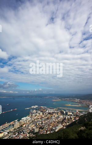 La ville de Gibraltar Vue du Rocher de Gibraltar viewpoint Banque D'Images