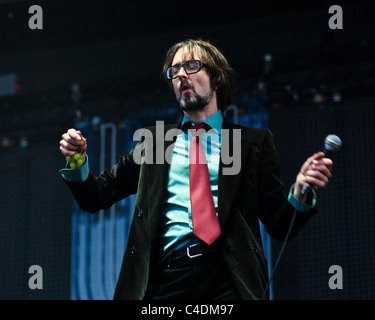 Pulp joue le Isle of Wight Festival 2011, Newport le 11 juin 2011. Les personnes sur la photo : Jarvis Cocker. Photo par Julie Edwards Banque D'Images