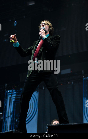 Pulp joue le Isle of Wight Festival 2011, Newport le 11 juin 2011. Les personnes sur la photo : Jarvis Cocker. Photo par Julie Edwards Banque D'Images